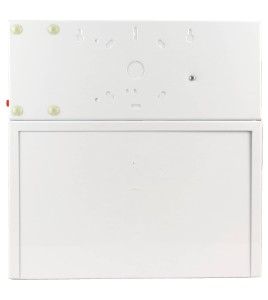 Unité d’éclairage d’urgence combo avec pictogramme vert «personne qui court» et 2 phares DEL, boîtier en métal, batterie incluse