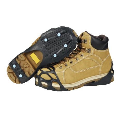 Snow and ice traction aids, for all types of flat shoes and winter boots.