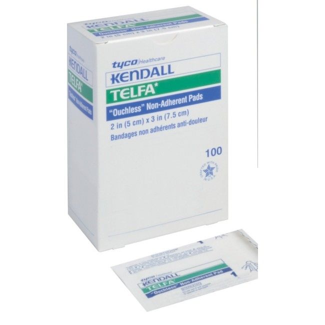 Compresses de gaze stériles non-adhérentes Telfa, 2 x 3 po, 100/bte. Compresses de gaze stériles non-adhérentes Telfa, 2 x 3 po, 100/bte.