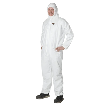 Combinaison antistatique blanche avec capuchon, unité.