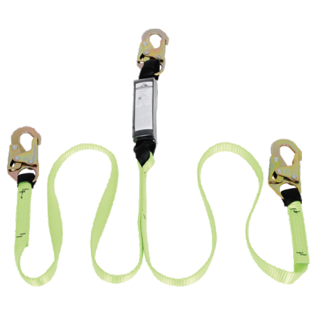 Longe  en «Y» par Peakworks avec enveloppe amortisseur et 2 mousquetons standard, 110-220 lb