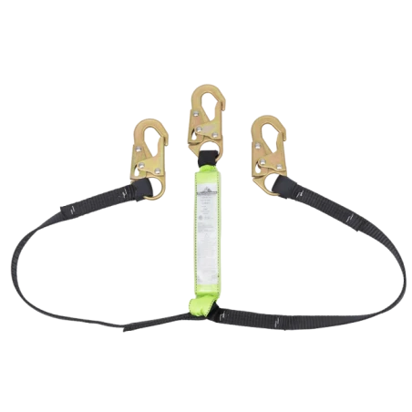 Peakworks Y-lanyard with shock pack, polyester webbing, 200-350 lb