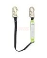 Peakworks polyester web lanyard with an energy absorber and 2 standard carabiners, 1 in.