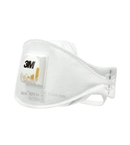 Masque respiratoire N95 avec valve de 3M. Efficace contre particules solides & liquides sans huile. Vendu par boite de 10 unités