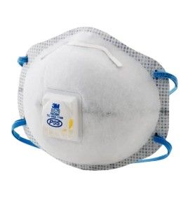 Masque P95 de 3M modèle 8576 avec soupape Cool Flow™ contre particules huileuses & gaz acides. Vendu par boite de 10 unités.
