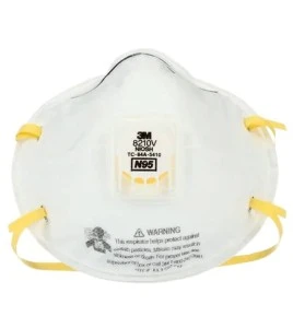 Masque respiratoire N95 avec valve de 3M. Efficace contre particules solides & liquides sans huile. Vendu par boite de 10 unités