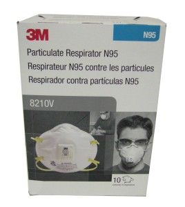 Masque respiratoire N95 avec valve de 3M. Efficace contre particules solides & liquides sans huile. Vendu par boite de 10 unités