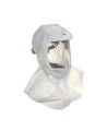 3M white S-series hood for respiratory protection systems in pharmaceutical facilities. One-size-fits-all.