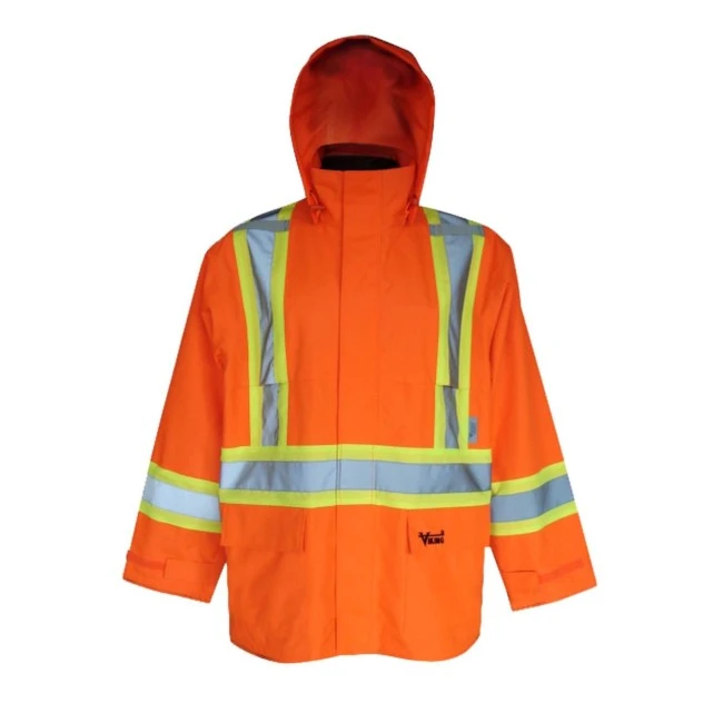 Hi-Viz orange Handyman® 300D raincoat for extreme conditions with silver & yellow stripes,Class 2, Level 2 (S-3XL) Hi-Viz orange Handyman® 300D raincoat for extreme conditions with silver & yellow stripes,Class 2, Level 2 (S-3XL)