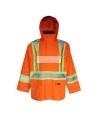 Hi-Viz orange Handyman® 300D raincoat for extreme conditions with silver & yellow stripes,Class 2, Level 2 (S-3XL)