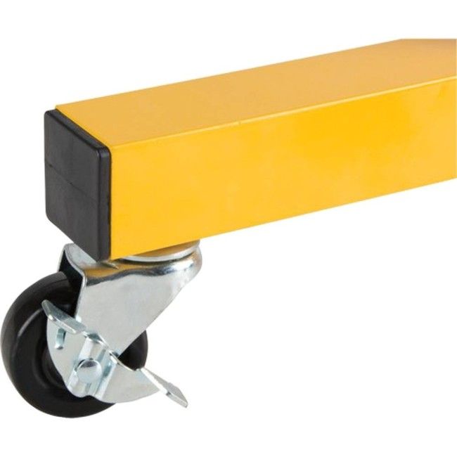 Roulette pour barrière de sécurité extensible, 10 pieds (3 m), en aluminium peint en jaune. Roulette pour barrière de sécurité extensible, 10 pieds (3 m), en aluminium peint en jaune.