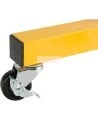 Roulette pour barrière de sécurité extensible, 10 pieds (3 m), en aluminium peint en jaune.