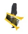 Barrière de sécurité extensible, 11 1/2 pieds (3,5 m), en polypropylène jaune et noir.