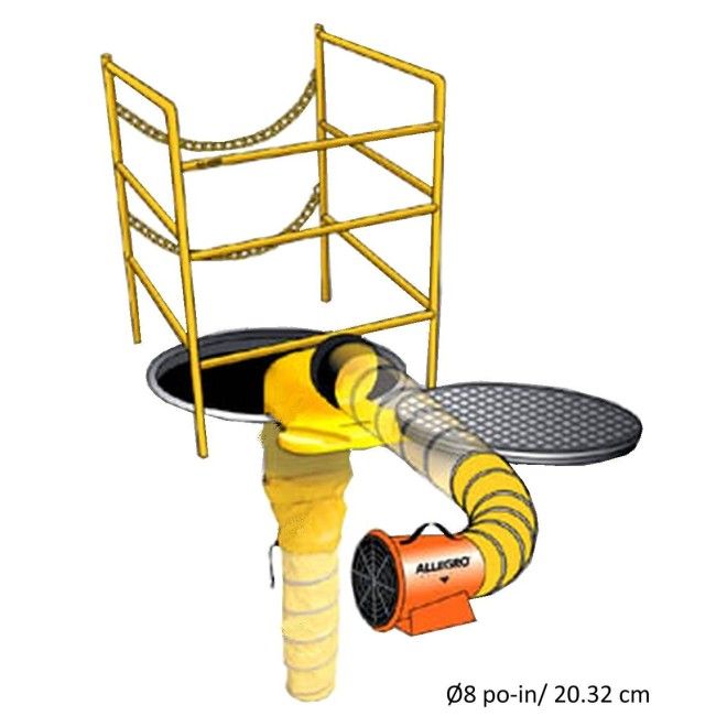 Venting assembly for a manhole, 8 or 12 in diameter 6 or 15 foots