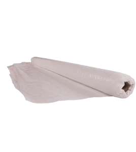 High density (670 denier) white polyethylene rip-free tarp. Thickness: 3 mil. Ideal for asbestos abatement & decontamination.