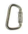 Semi-automatic self-locking D-lock carabiner, 1" opening, withstands a force of 7868 lb (30 kN)