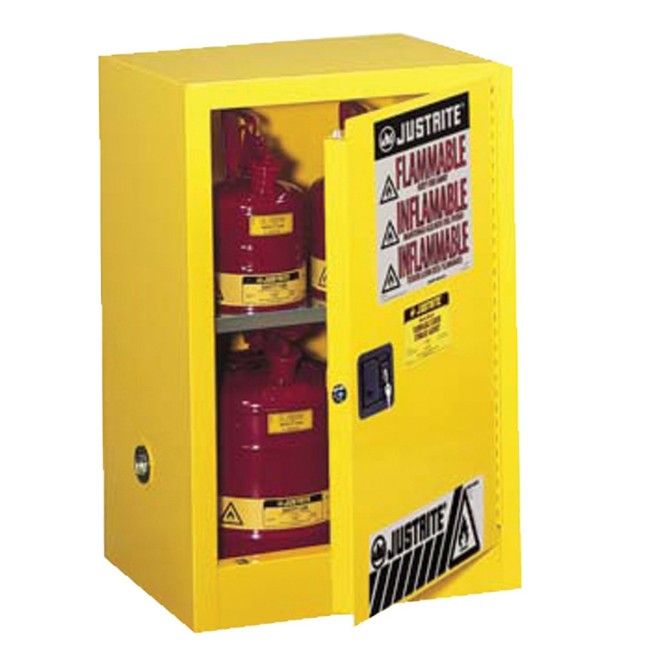 Armoire murale 12 gallons US (45 L) pour liquides inflammables, conforme FM, NFPA et OSHA.