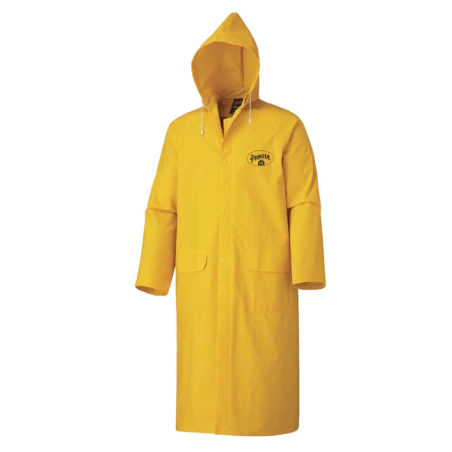 PVC yellow flame resistant rain coat - 48"