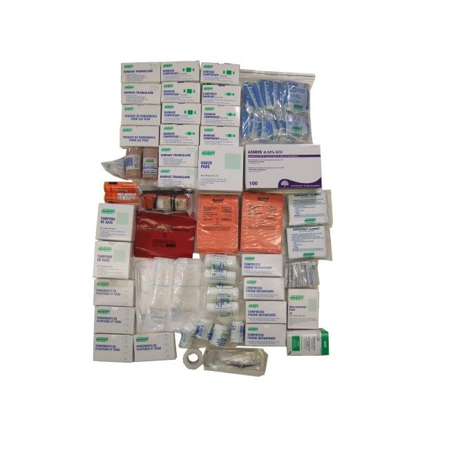 Refill for TR04E first aid kit meets CAN/CSA Z1220-17 high risk for 51 to 100 workers Refill for TR04E first aid kit meets CAN/CSA Z1220-17 high risk for 51 to 100 workers