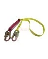 Dentec lanyard with energy absorber and 2 standard carabiners, 100-255 lbs