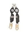 Ligne de vie autorétractable double à bord d'attaque de 6 pi avec Dyneema, Peakworks SRL-70502-6LE, 2 mousquetons standards