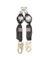 Ligne de vie autorétractable double à bord d'attaque de 6 pi avec Dyneema, Peakworks SRL-70502-6LE, 2 mousquetons standards