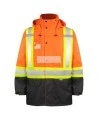 Imperméable Terra 300D orange haute visibilité bandes argentées et jaunes grandeurs S à 5XL