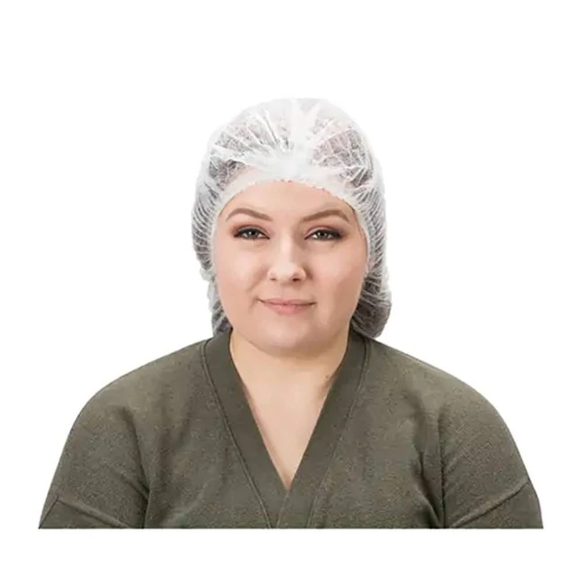 Bonnet bouffant plissé jetable Zenith blanc fait de polypropylène non-tissé, grandeur 24po, vendus en paquet de 100