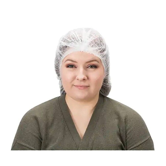 Zenith disposable pleated bouffant cap white made of nonwoven polypropylene, 24 "size, sold in packs of 100 Zenith disposable pleated bouffant cap white made of nonwoven polypropylene, 24 "size, sold in packs of 100