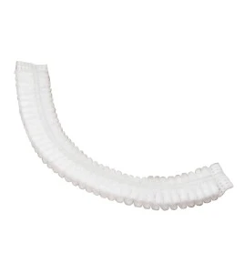 Bonnet bouffant plissé jetable Zenith blanc fait de polypropylène non-tissé, grandeur 24po, vendus en paquet de 100