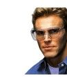 3M OX protective eyewear with DX anti-fog treated clear polycarbonate lens for over-the-glass coverage for prescription glasses.
