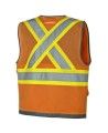 High-visibility orange surveyor vest with 12 pockets class 2 level 2
