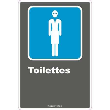 Affiche CDN «Toilette» pour femme de langue française: langues, formats et matériaux variés   options