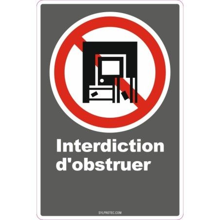 French CDN "Do Not Obstruct" sign in various sizes, shapes, materials & languages + optional features