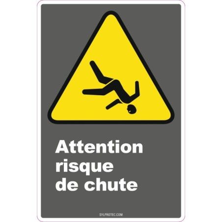 Affiche CDN «Attention risque de chute» de langue française: langues, formats & matériaux divers   options