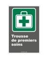 French CDN "First Aid Kit" sign in various sizes, shapes, materials & languages + optional features