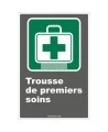 French CDN "First Aid Kit" sign in various sizes, shapes, materials & languages + optional features