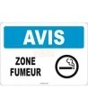 Affiche OSHA «Avis Zone fumeur» en français: langues, options, formats & matériaux variés