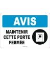 Affiche OSHA «Avis Maintenir cette porte fermée» en français: langues, options, formats & matériaux variés