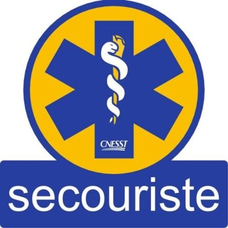 Self-adhesive vinyl first aid attendant sign featuring the international emblem of physicians