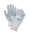 Zenith gray cut proof economy glove, HPPE 13 gauges knit coated with porous nitrile, sold by the pair, sizes 7 to 11