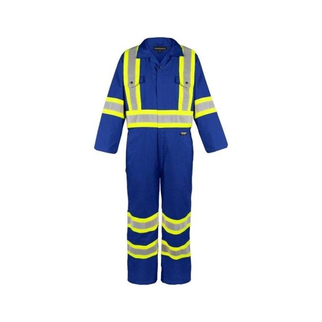 Terra blue, unlined coveralls with reflective stripes., sold individually Terra blue, unlined coveralls with reflective stripes., sold individually