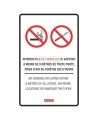 Affiche bilingue « Interdiction de fumer ou de vapoter à moins de 9 mètres » disponible en deux matériels. 