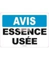 French OSHA " Notice used fuel " sign: many sizes, shapes, materials & languages + optional features