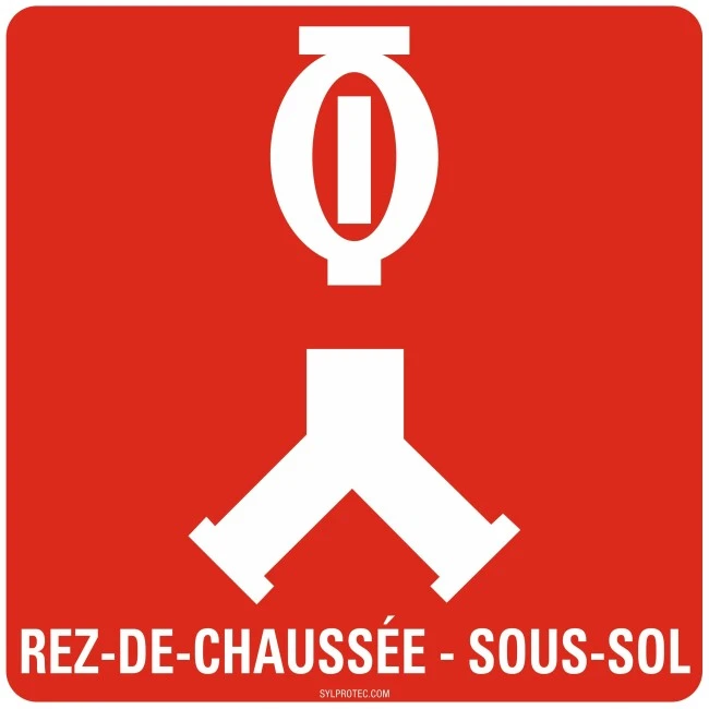 Aluminum sign for double fire hydrant connected to an automatic sprinkler system, with basement inscription...