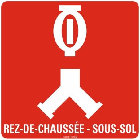 Aluminum sign for double fire hydrant connected to an automatic sprinkler system, with basement inscription...