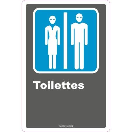 Affiche CDN «Toilette» pour homme et femme de langue française: langues, formats & matériaux divers   options
