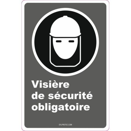 Affiche CDN «Visière de sécurité obligatoire» de langue française: langues, formats & matériaux divers   options