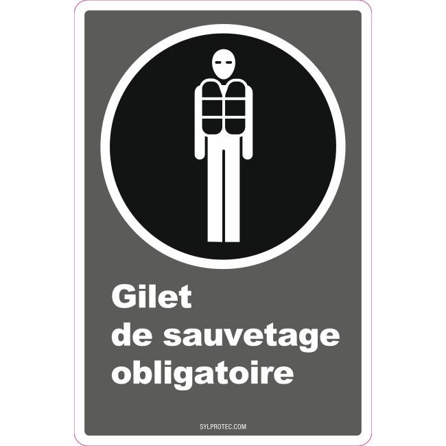 French CDN "Life Jacket Mandatory" sign in various sizes, shapes, materials & languages + optional features French CDN "Life Jacket Mandatory" sign in various sizes, shapes, materials & languages + optional features