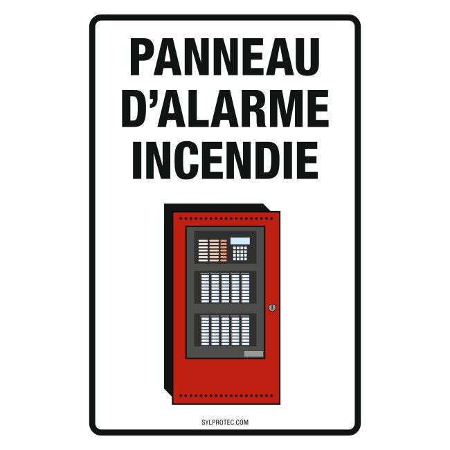 Affiche « Panneau d’alarme incendie » en français: langues, formats & matériaux divers + options Affiche « Panneau d’alarme incendie » en français: langues, formats & matériaux divers + options